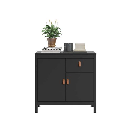 Buffet De Salon Noir Mat Élégant Style Minimaliste Voltaire