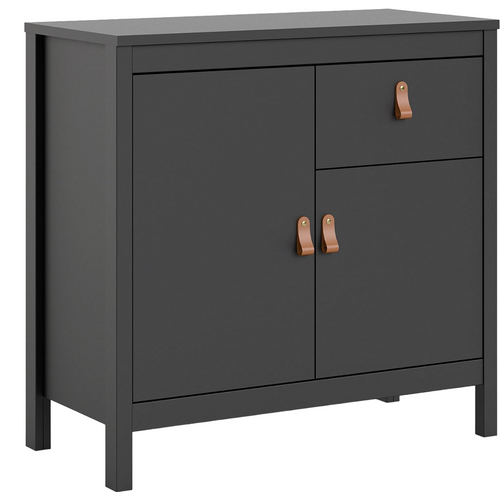 Buffet De Salon Noir Mat Élégant Style Minimaliste Voltaire