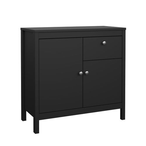 Buffet De Salon Noir Mat Élégant Style Minimaliste Voltaire