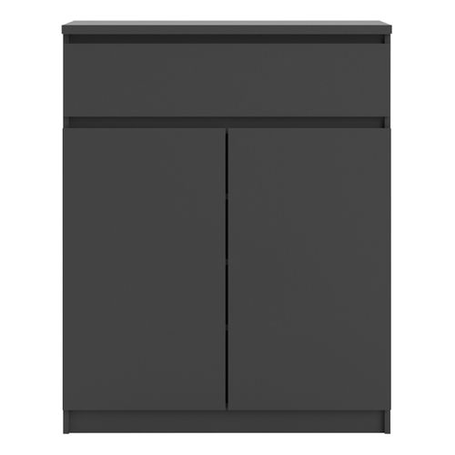 Rangement 2 portes 1 tiroir BEST LAK 2 noir mat vue de face