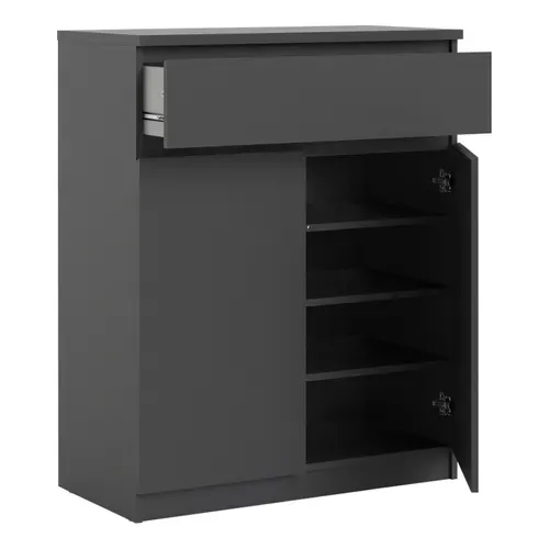 Rangement 2 portes 1 tiroir BEST LAK 2 noir mat