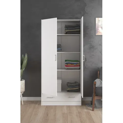 Armoire 2 portes L.80 cm SPACE blanc