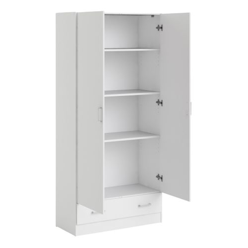 Armoire 2 portes L.80 cm SPACE blanc