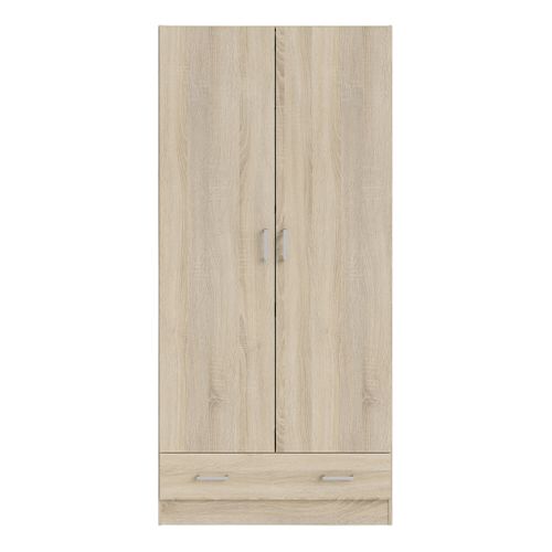 Armoire 2 portes L.80 cm SPACE imitation chêne