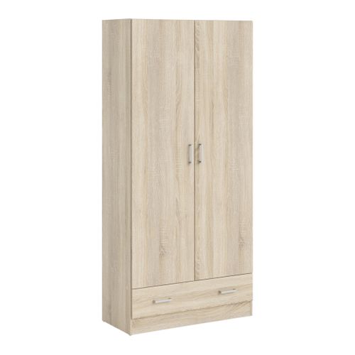 Armoire 2 portes L.80 cm SPACE imitation chêne