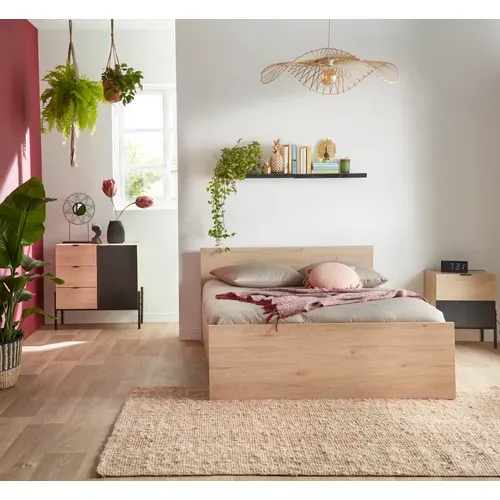 Lit 140x190 cm BEST imitation chêne HL