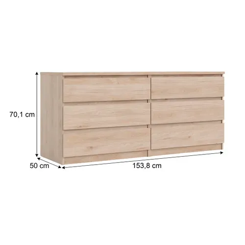 Commode 2x3 tiroirs BEST imitation chêne HL