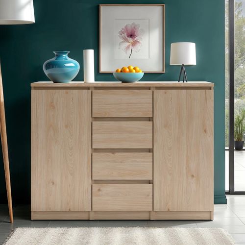 Rangement 2 portes 4 tiroirs BEST imitation chêne HL