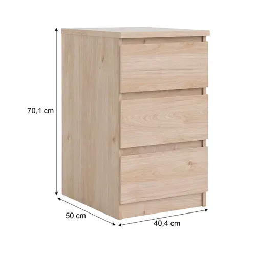 Demi commode 3 tiroirs BEST imitation chêne HL