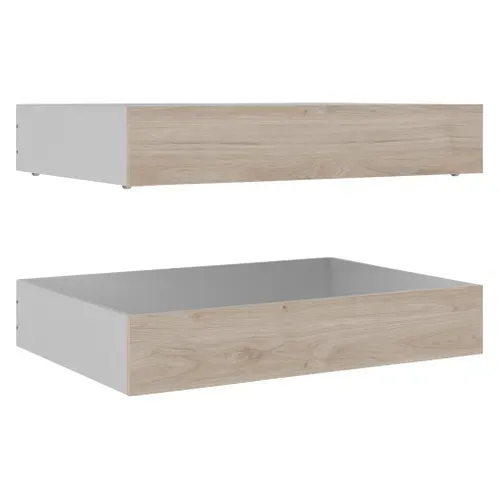 Lot de 2 tiroirs de rangement pour lit 140 BEST imitation chêne HL vue 3/4