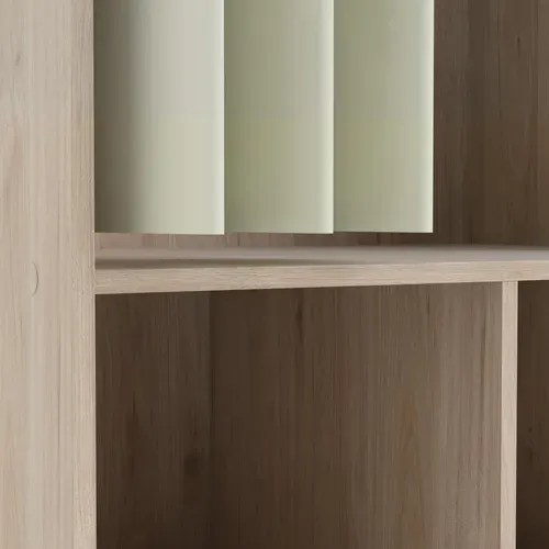 Kit dressing avec rideau beige L.105 cm OPTIMAL 2 imitation chêne vue accessoires