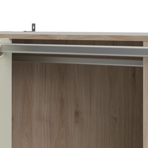 Kit dressing avec rideau beige L.105 cm OPTIMAL 2 imitation chêne