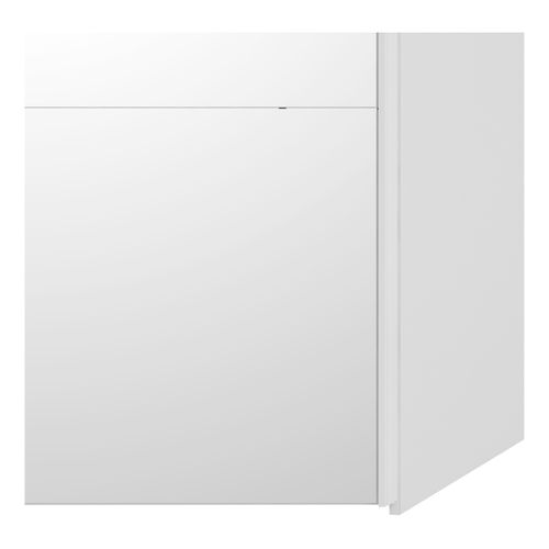 Armoire 2 portes coulissantes avec miroir ELEGANCE XL L.180 cm blanc laqué