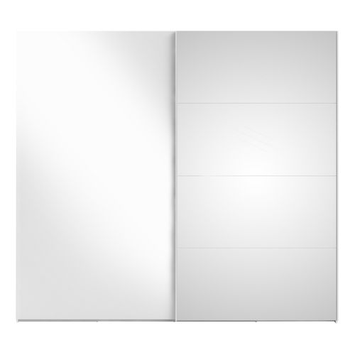 Armoire 2 portes coulissantes avec miroir ELEGANCE XL L.240 cm blanc laqué