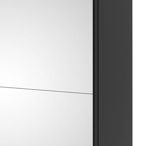 Armoire 2 portes coulissantes avec miroir ELEGANCE XL L.240 cm noir mat vue accessoires