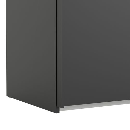 Armoire 2 portes coulissantes avec miroir ELEGANCE XL L.240 cm noir mat vue détaillée