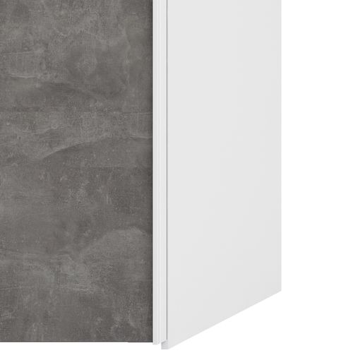 Armoire 2 portes coulissantes L.150 cm ELEGANCE MINI blanc et imitation béton vue détaillée
