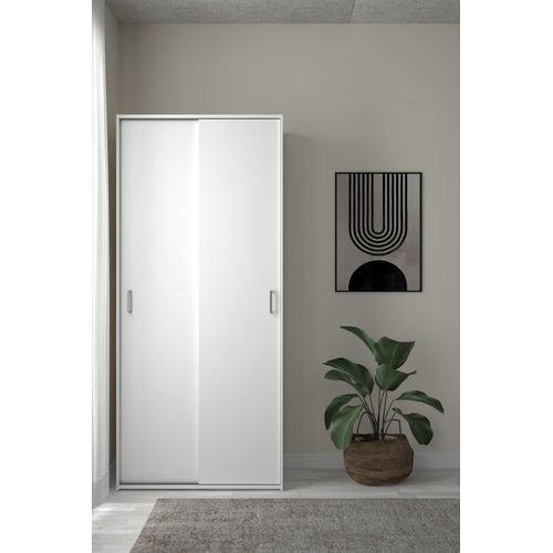 Armoire 2 portes coulissantes L. 78 cm SPACE blanc