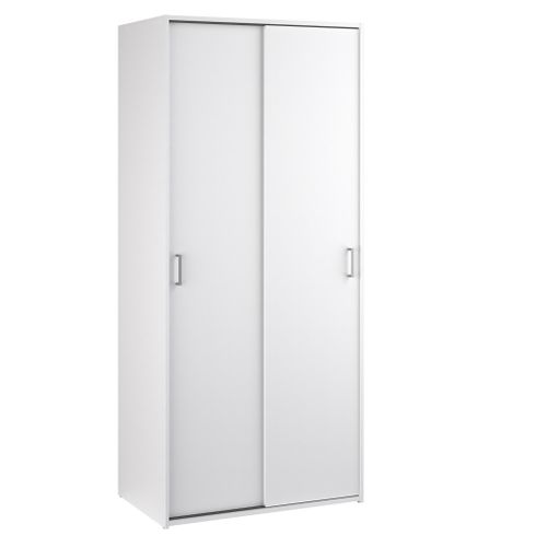 Armoire 2 portes coulissantes L. 78 cm SPACE blanc vue 3/4