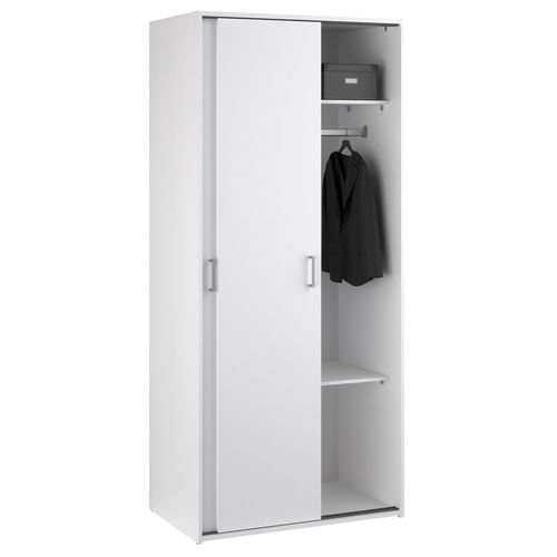 Armoire 2 portes coulissantes L. 78 cm SPACE blanc