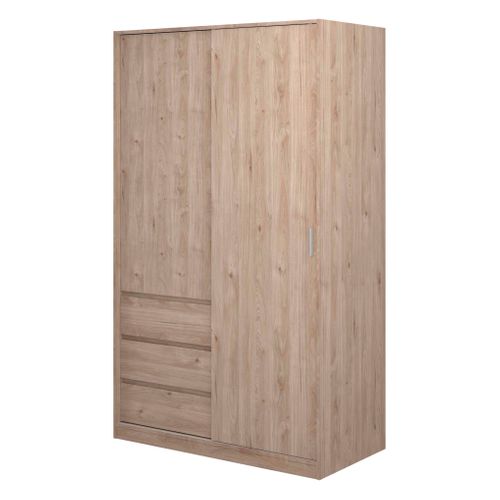 Armoire 2 portes 3 tiroirs L.118,5 cm BEST imitation chêne