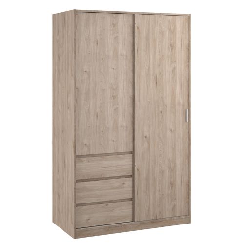 Armoire 2 portes 3 tiroirs L.118,5 cm BEST imitation chêne