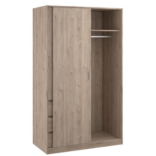 Armoire 2 portes 3 tiroirs L.118,5 cm BEST imitation chêne