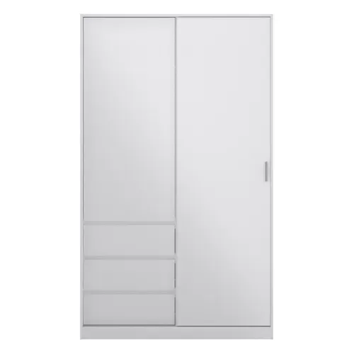Armoire 2 portes 3 tiroirs L.118,5 cm BEST blanc laqué