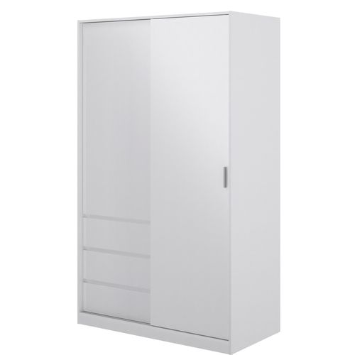 Armoire 2 portes 3 tiroirs L.118,5 cm BEST blanc laqué