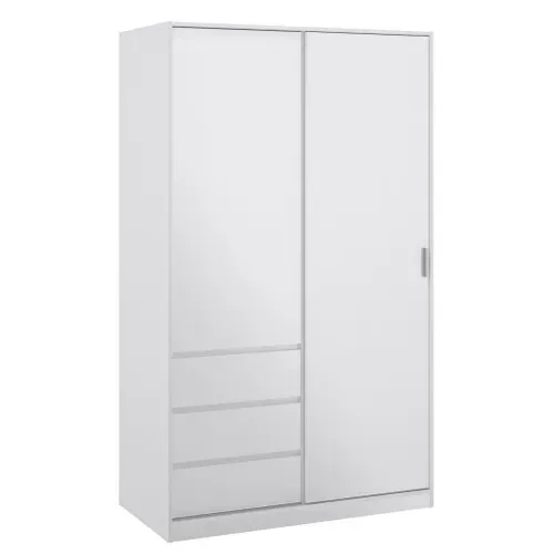 Armoire 2 portes 3 tiroirs L.118,5 cm BEST blanc laqué