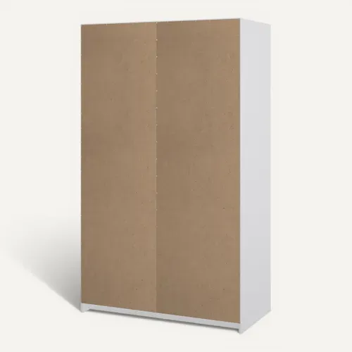 Armoire 2 portes 3 tiroirs L.118,5 cm BEST blanc laqué vue de derrière