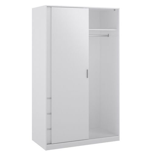 Armoire 2 portes 3 tiroirs L.118,5 cm BEST blanc laqué