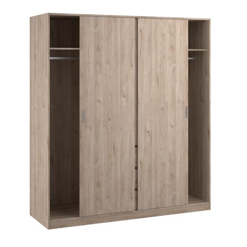 Armoire 3 portes 3 tiroirs L.177 cm BEST imitation chêne