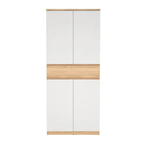 Meuble à chaussures h.191,7 cm BEST 4 portes décor chêne et blanc vue de face