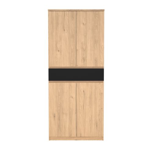 Meuble à chaussures h.191,7 cm BEST 4 portes décor chêne et noir