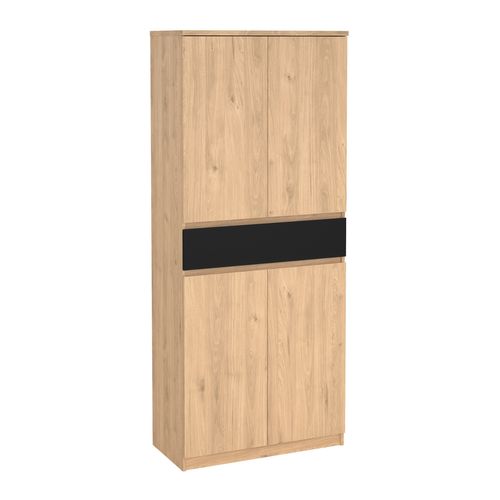 Meuble à chaussures h.191,7 cm BEST 4 portes décor chêne et noir