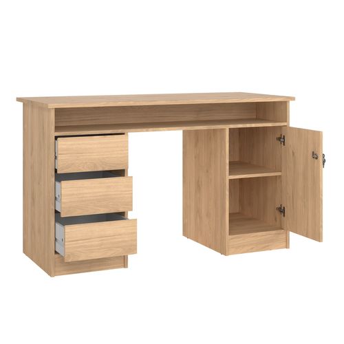 Bureau 3 tiroirs et 1 porte CLASS imitation chêne