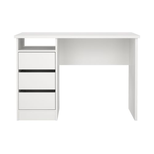 Bureau 3 tiroirs et 1 niche STUDY Blanc