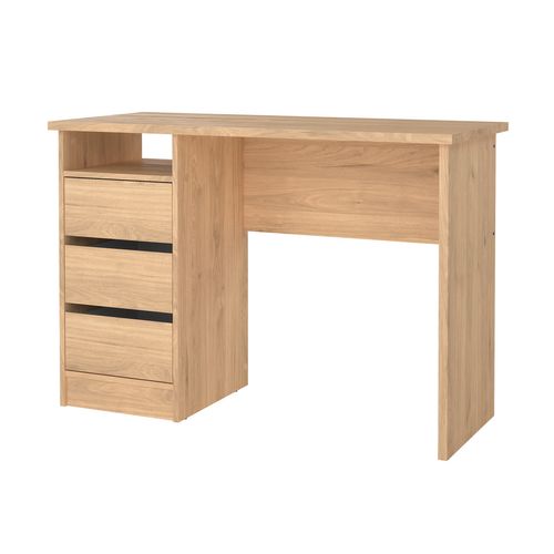 Bureau 3 tiroirs et 1 niche STUDY Imitation chêne clair
