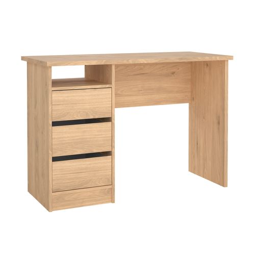 Bureau 3 tiroirs et 1 niche STUDY Imitation chêne clair