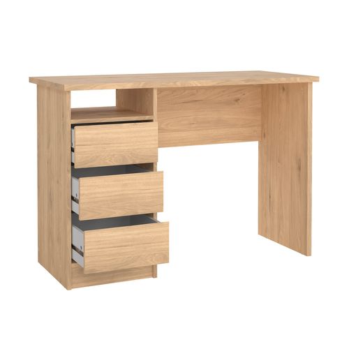 Bureau 3 tiroirs et 1 niche STUDY Imitation chêne clair