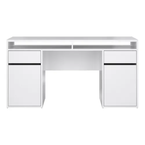 Bureau 2 portes et 2 tiroirs BEST MINISTRE Blanc laqué