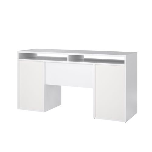 Bureau 2 portes et 2 tiroirs BEST MINISTRE Blanc laqué