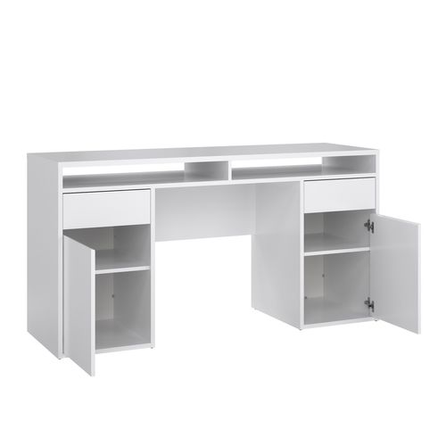 Bureau 2 portes et 2 tiroirs BEST MINISTRE Blanc laqué