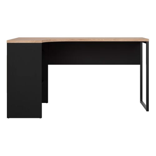 Bureau d'angle ALKOR 2 Imitation chêne clair et noir