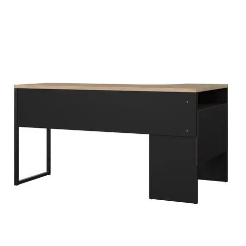 Bureau d'angle ALKOR 2 Imitation chêne clair et noir
