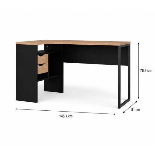 Bureau d'angle ALKOR 2 Imitation chêne clair et noir