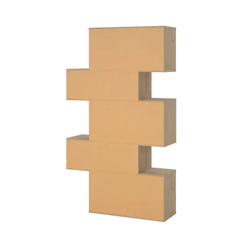 Bibliothèque CALLIE imitation chêne et blanc vue de derrière