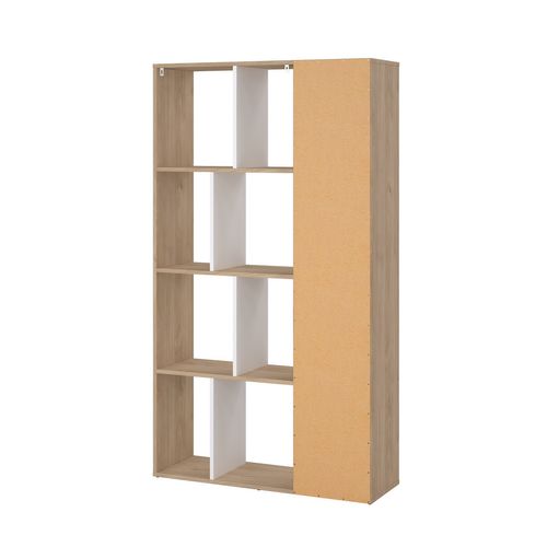 Bibliothèque 1 porte ARLO imitation chêne et blanc