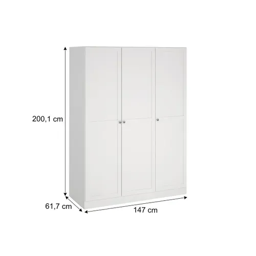Armoire 3 portes L. 147 cm BILLUND blanc